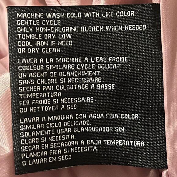 London Fog Hooded Box Quilt Coat Hooded Heather Pink Petite Medium NWT - Picture 7 of 9